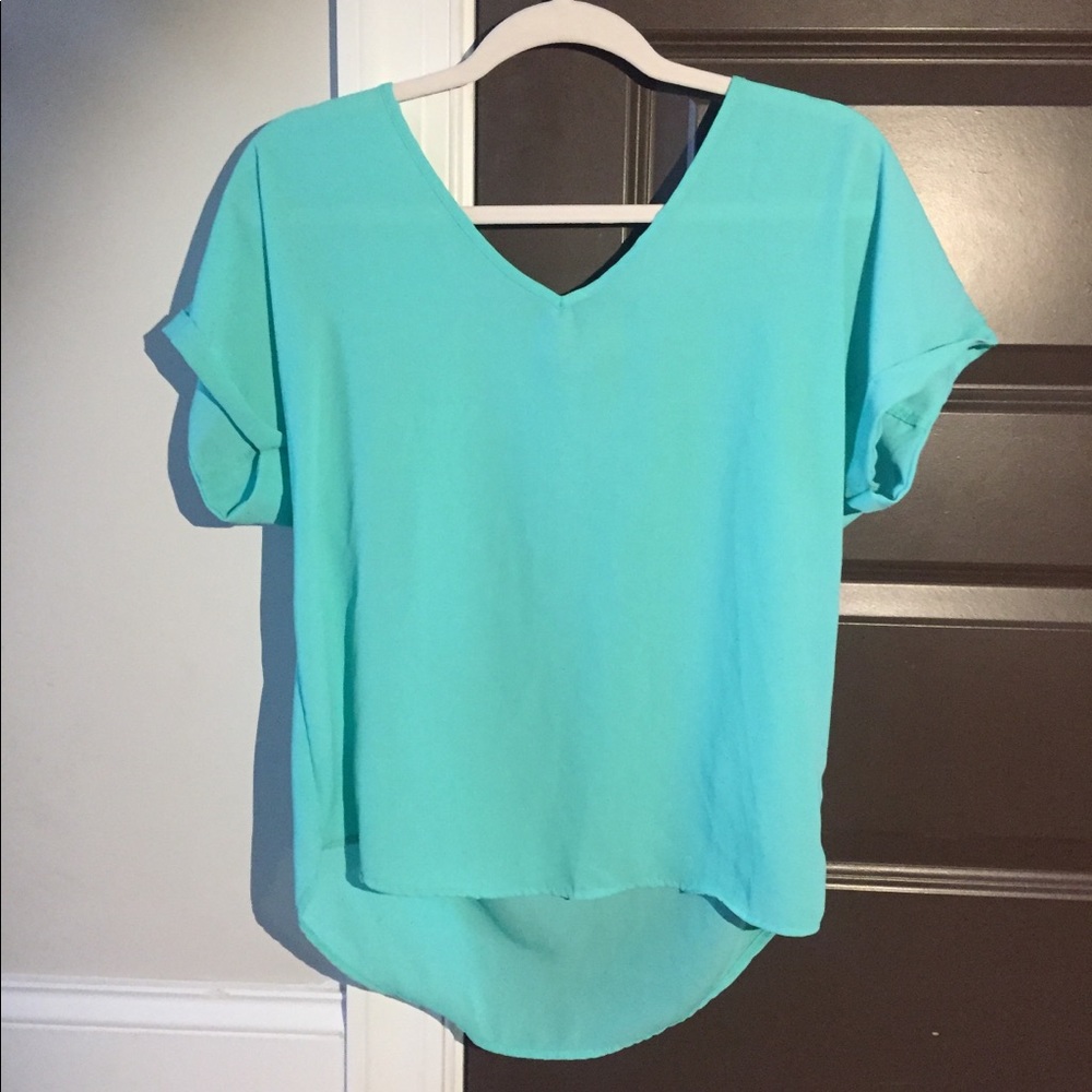 Bright blue shirt